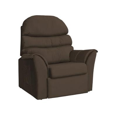 Poltrona Do Papai Reclinável E Retrátil Veludo Marrom Art Estofados