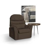 Poltrona Do Papai Reclinável E Retrátil Em Veludo Marrom - 2