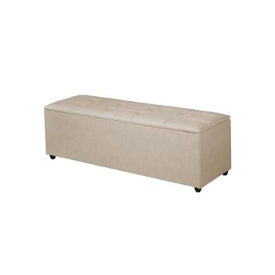 Recamier Baú Madrid 155cm Para Pés De Cama Linho Bege