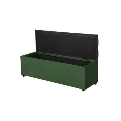 Recamier Baú Liverpool 135cm Para Pés De Cama Veludo Verde