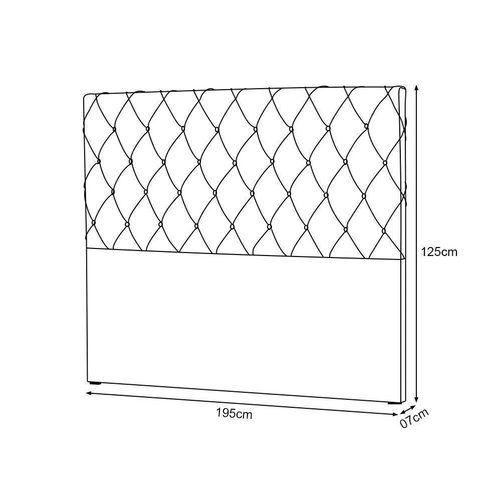 Cabeceira King Estofada Chicago Capitonê 195cm Veludo Verde - 3