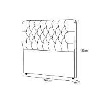 Cabeceira Casal Estofada Ana Classic 140cm Com Botões Veludo Cinza - 3