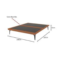 Base Para Cama Casal Japonesa Tóquio Bipartida Linho Telha - 2