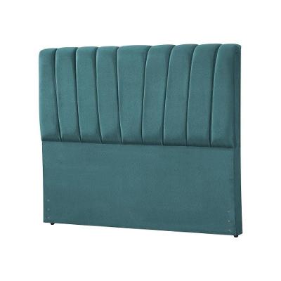 Cabeceira Casal Estofada Americana Premium 140cm Veludo Azul
