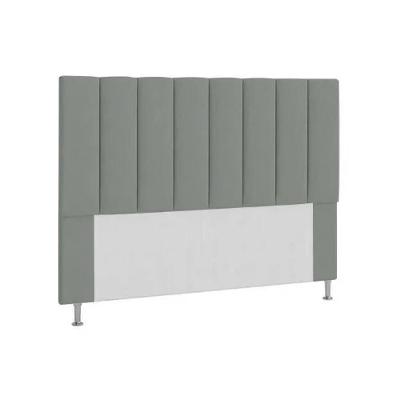 Cabeceira Casal Estofada Carla 140cm Em Suede Cinza