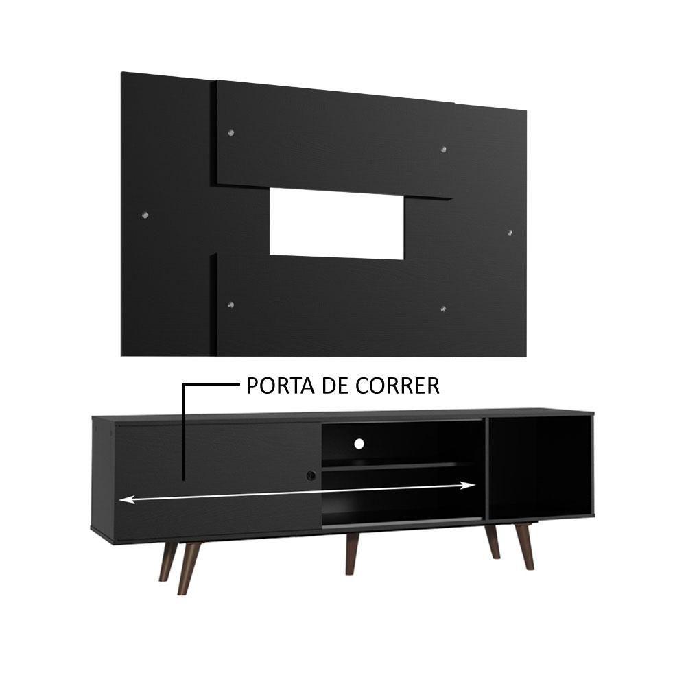 Rack Dubai com Pés e Painel Tv até 58" Preto/rustic Madesa - 5
