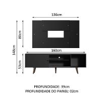 Rack Dubai com Pés e Painel Tv até 58" Preto/rustic Madesa - 6