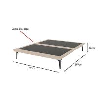 Base Para Cama King Japonesa Tóquio Bipartida Linho Bege - 2