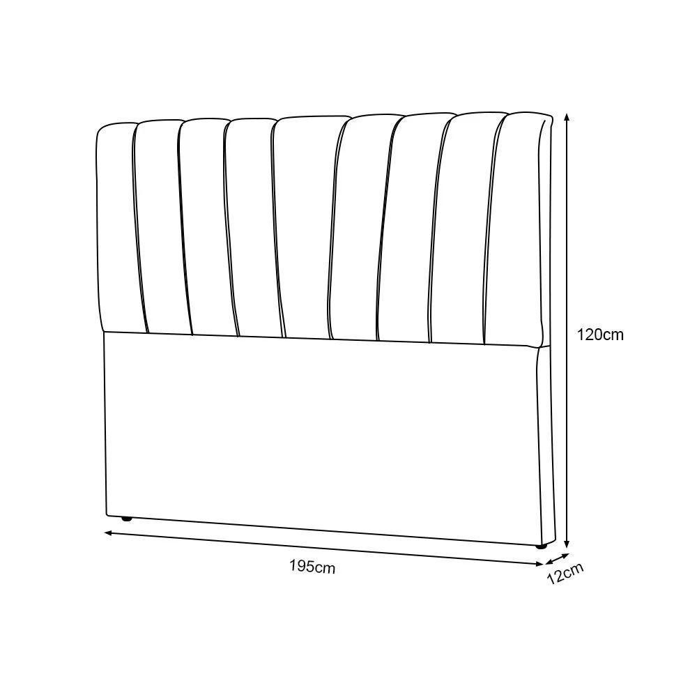 Cabeceira King Estofada Americana Premium 195cm Veludo Cinza - 3