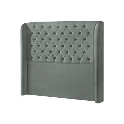Cabeceira Queen Estofada Londres 160cm Imponente Veludo Cinza