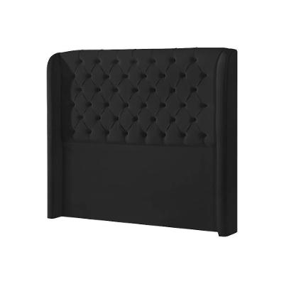 Cabeceira Casal Estofada Londres 140cm Imponente Veludo Preto