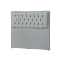 Cabeceira Casal Estofada Veneza 140cm Design Clássico Linho Cinza - 2