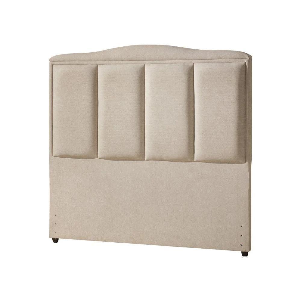 Cabeceira Casal Estofada Paris 140cm Design Clássico Linho Bege - 2