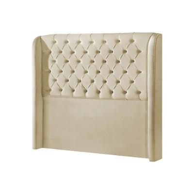 Cabeceira Queen Estofada Londres 160cm Imponente Veludo Bege
