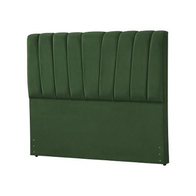 Cabeceira Casal Estofada Americana Premium 140cm Veludo Verde