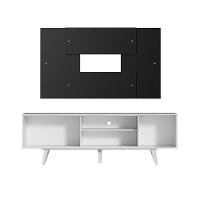 Rack Dubai com Pés e Painel Tv até 58" Branco/preto Madesa