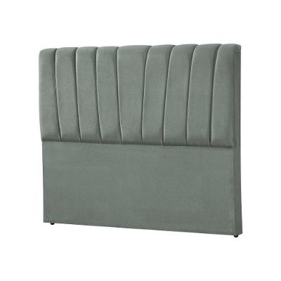 Cabeceira Queen Estofada Americana Premium 160cm Veludo Cinza Chumbo