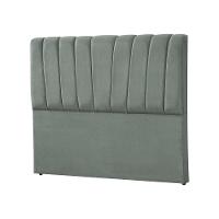 Cabeceira Queen Estofada Americana Premium 160cm Veludo Cinza Chumbo - 1