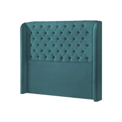 Cabeceira Casal Estofada Londres 140cm Imponente Veludo Azul