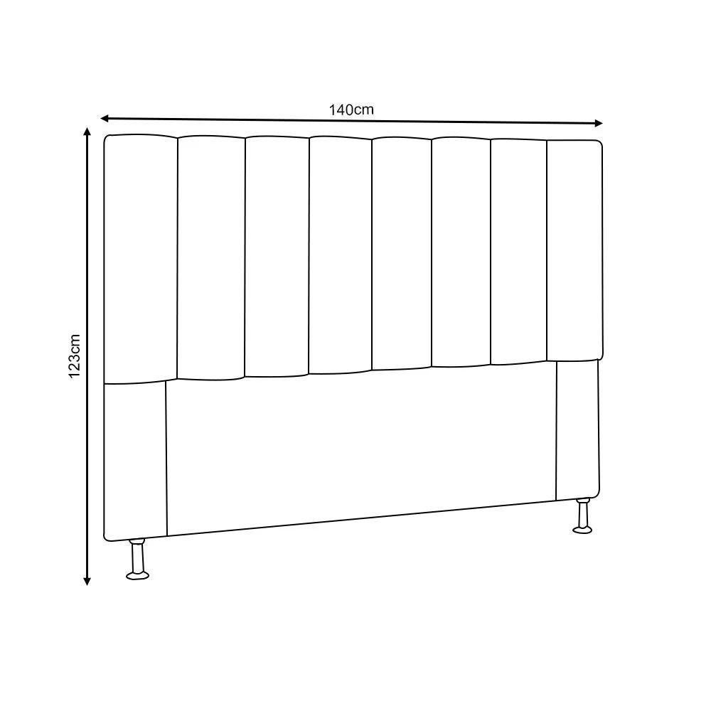 Cabeceira Casal Estofada Carla 140cm Em Suede Marrom - 3