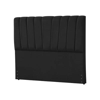 Cabeceira Casal Estofada Americana Premium 140cm Veludo Preto
