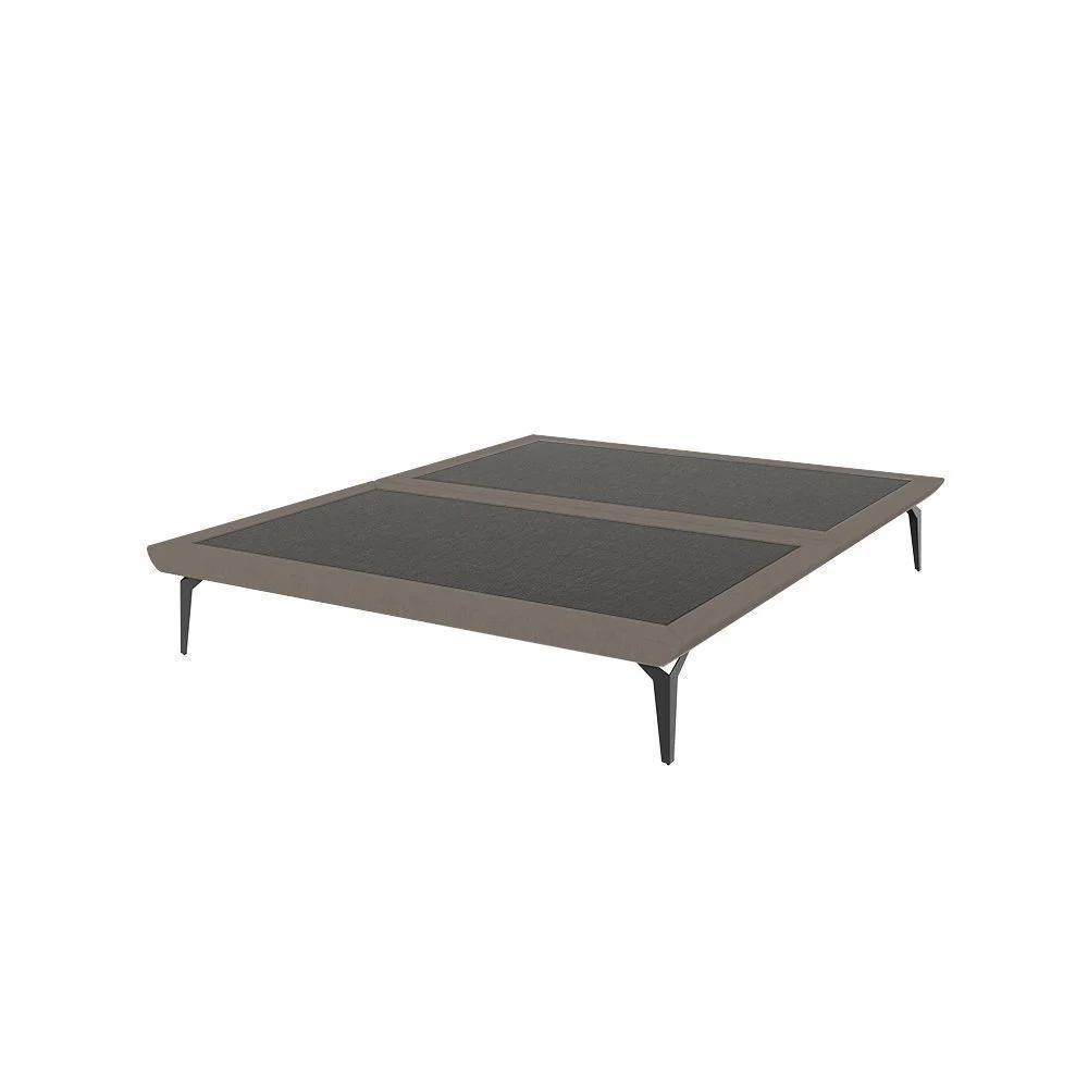 Base Para Cama King Japonesa Tóquio Bipartida Linho Marrom - 1