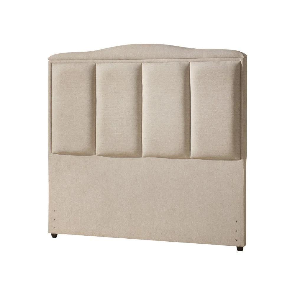 Cabeceira King Estofada Paris 195cm Design Clássico Linho Bege - 2