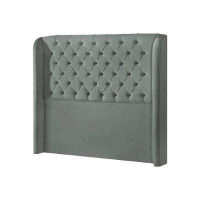 Cabeceira Casal Estofada Londres 140cm Imponente Veludo Cinza