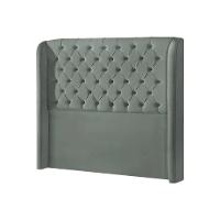 Cabeceira Casal Estofada Londres 140cm Imponente Veludo Cinza - 1