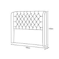 Cabeceira Casal Estofada Londres 140cm Imponente Veludo Cinza - 3
