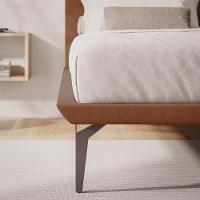 Cama Queen Japonesa Tóquio Bipartida Com Cabeceira Almofadada Linho Telha - 3