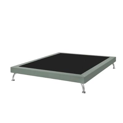 Estrutura Para Cama Queen Base Japonesa 160cm Veludo Cinza Chumbo