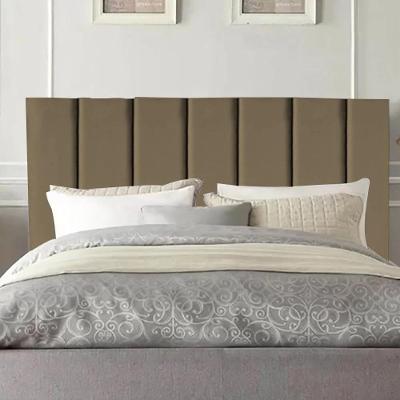 Cabeceira Solteiro Estofada Carla 90cm Em Suede Marrom