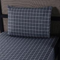 Jogo De Lençol Terry Solteiro 2 Peças Percal 200 Fios Quadriculado - Cinza Escuro - 80% Algodão / 20% Poliéster - 3