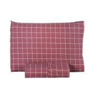 Jogo De Lençol Terry Solteiro 2 Peças Percal 200 Fios Quadriculado - Rosa Escuro - 80% Algodão / 20% Poliéster - 5