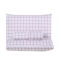 Jogo De Lençol Terry Casal 3 Peças Percal 200 Fios Quadriculado - Rosa Claro - 80% Algodão / 20% Poliéster - 5