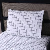 Jogo De Lençol Terry Solteiro 2 Peças Percal 200 Fios Quadriculado - Cinza - 80% Algodão / 20% Poliéster - 2