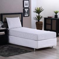 Jogo De Lençol Terry Solteiro 2 Peças Percal 200 Fios Quadriculado - Cinza - 80% Algodão / 20% Poliéster - 3