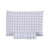 Jogo De Lençol Terry Solteiro 2 Peças Percal 200 Fios Quadriculado - Cinza - 80% Algodão / 20% Poliéster - 5