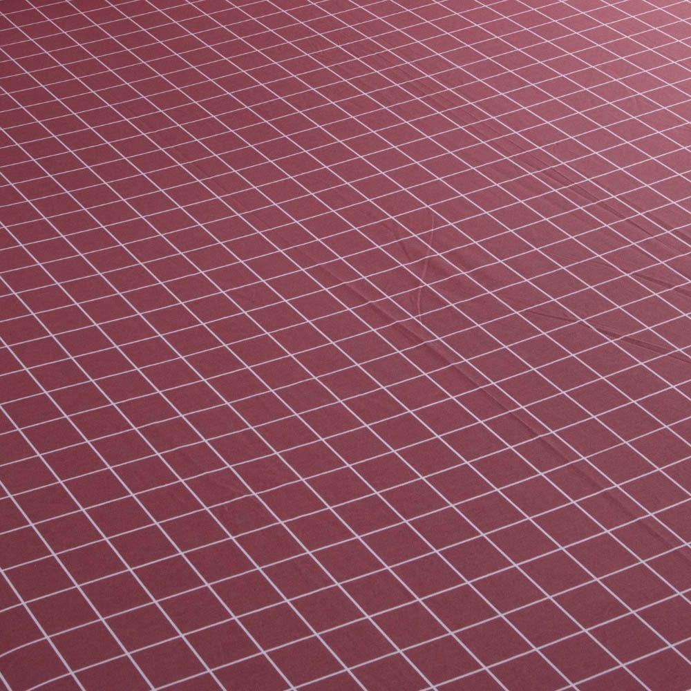 Jogo De Lençol Terry King 3 Peças Percal 200 Fios Quadriculado - Rosa Escuro - 80% Algodão / 20% Poliéster - 4