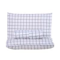 Jogo De Lençol Terry Casal 3 Peças Percal 200 Fios Quadriculado - Cinza - 80% Algodão / 20% Poliéster - 5