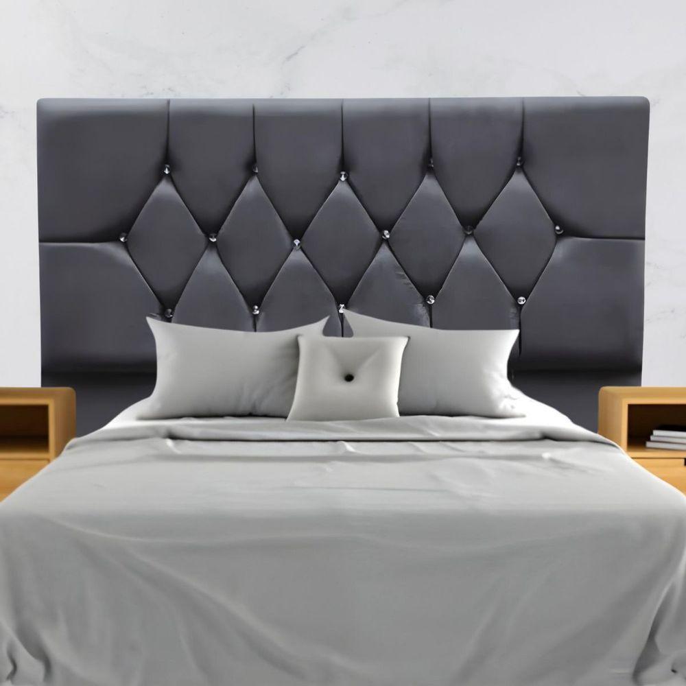 Cabeceira Para Cama Casal 140 Cm Júlia Com Frame Suede Cinza Escuro - 2