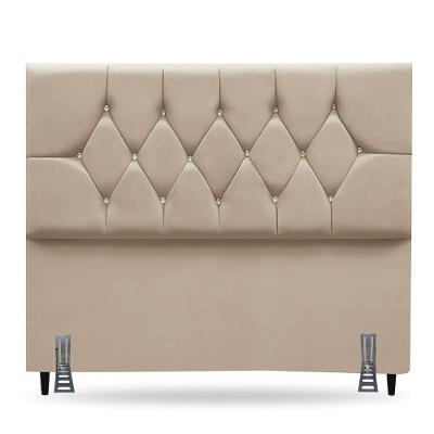 Cabeceira Para Cama Casal 140 Cm Melisse Com Frame Suede Bege