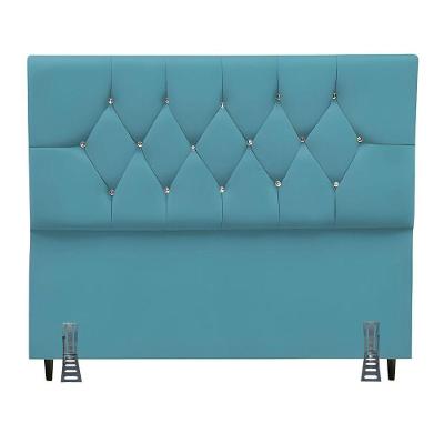 Cabeceira Para Cama Casal 140 Cm Melisse Com Frame Suede Cor:azul Turquesa