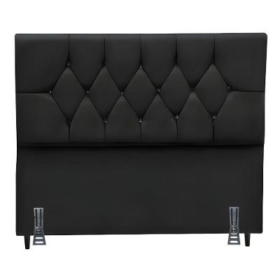 Cabeceira Para Cama Casal 140 Cm Melisse Com Frame Suede Cor:preto