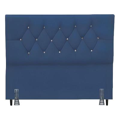 Cabeceira Para Cama Casal 140 Cm Melisse Com Frame Suede Cor:azul Marinho