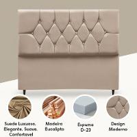 Cabeceira Para Cama Casal 140 Cm Júlia Com Frame Suede Preto