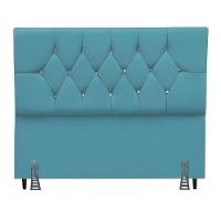 Cabeceira Estofada Solteiro 90 Cm Laís Com Frame Suede Azul Turquesa - 2