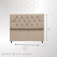 Cabeceira Para Cama Casal 140 Cm Melisse Com Frame Suede Cor:bordo - 3