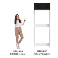 Porta Geladeira Madesa Lux 1 Porta Basculante Branco Preto - 5